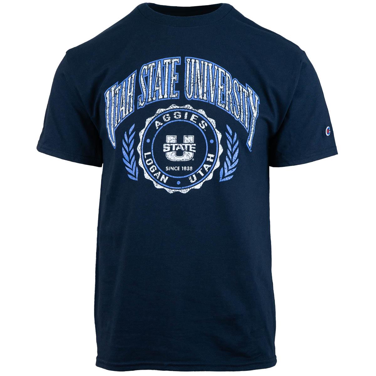 Champion Utah state university laurel seal unisex navy t-shirt